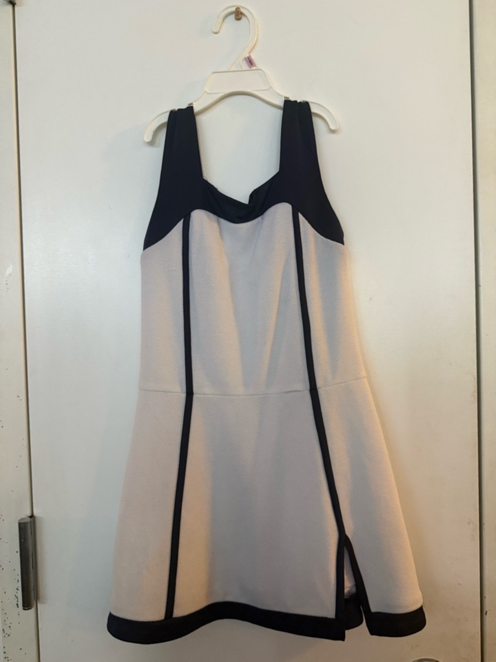 Bonnie Jean Cream Dress with Navy Trim